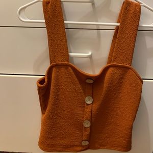 Faux button tank top